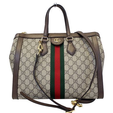 gucci ophidia gg medium tote - beige w/ blue accents